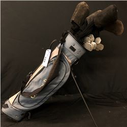 FULL SET OF GOLF CLUBS WITH BAG, WOODS, IRONS, WEDGES AND PUTTERS