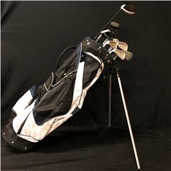 FULL SET OF GOLF CLUBS WITH BAG AND CLUBS INC. TAYLORMADE M1 440 ADJUSTABLE HEAD DRIVER