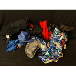 LOT OF ASSORTED MEN'S CLOTHING AND ACCESSORIES INC. VERSACE SHIRT, LEATHER JACKET AND MORE