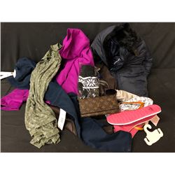 LOT OF WOMEN'S CLOTHING AND ACCESSORIES INC. LOUIS VUITTON WALLET AND MORE