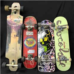 3 SKATEBOARDS AND LONGBOARD