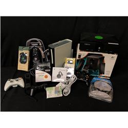 LOT OF ASSORTED ELECTRONICS INC. XBOX 360, LOGITECH SPEAKERS, MINI DRONES AND MORE