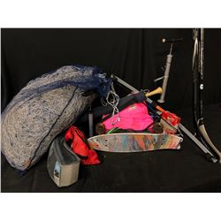 SPORTS EQUIPMENT INC. CROSS BOW, BASEBALL BATS, BIKE PUMPS, SOCCER NET AND MORE