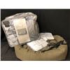 Image 1 : LARGE DOG BED, QUEEN SIZE 300 THREAD COUNT COMFORTER SET, AND SHEETS (2 PIECES)