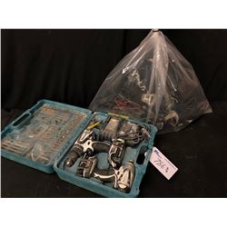 TOOLS INC. MAKITA DRILL SET WITH BITS AND CHARGER, RECIPROCATING SAW GRINDERS AND MORE (2 PIECES)