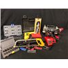 Image 1 : TOOLS INC. DRILLS, HEX SOCKET SETS, FISKARS MULTI-TOOL, BENCH GRINDER AND MORE