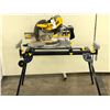 Image 1 : DEWALT DWS780 12" DOUBLE BEVEL SLIDING COMPOUND MITER SAW, AND MASTERCRAFT STAND WITH IN FEED ROLLER