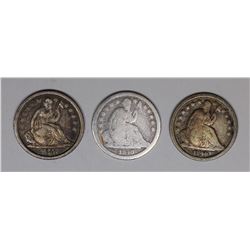 SEATED DIMES: (2) 1840 AND 1840-O