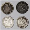 Image 1 : SEATED DIMES: 1854, 1854-O, 1855 AND 1856.