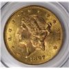 Image 2 : 1897-S $20 GOLD LIBERTY PCGS MS 61 NICE