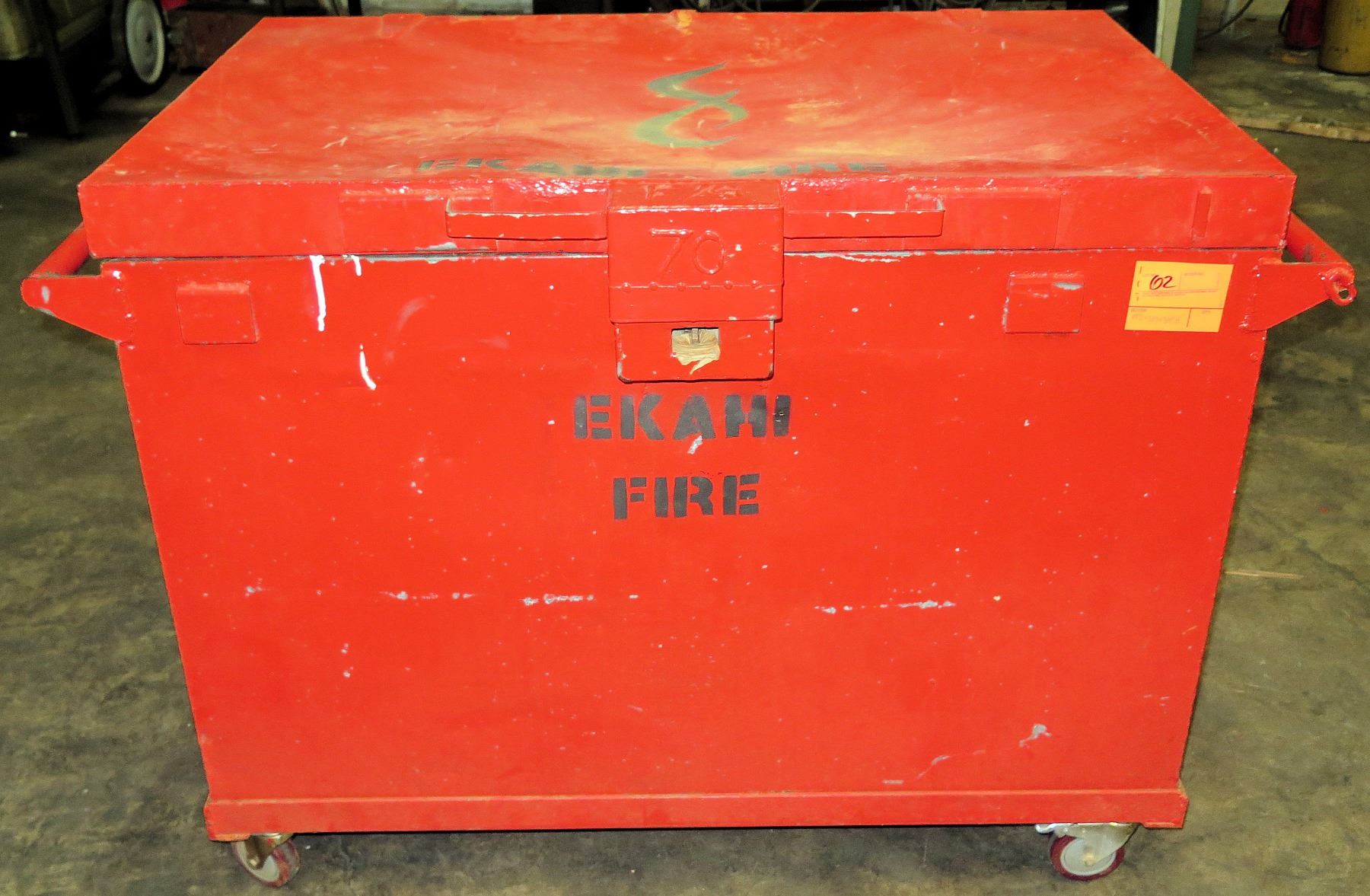 Rolling/Locking Metal Job Box, Red, 48