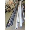 Image 1 : Pipes PVT & Metal: Black, Gray, White w/Rolling Rack (longest pcs are approx. 21')