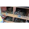 Image 7 : Divided Shelf w/Contents: Nuts, Bolts, Screws, Clamps & Misc Fittings