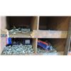 Image 9 : Divided Shelf w/Contents: Nuts, Bolts, Screws, Clamps & Misc Fittings