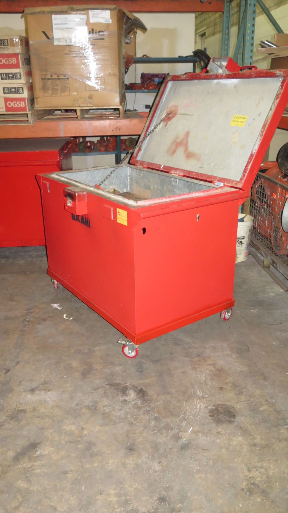 Rolling/Locking Metal Job Box, Red, 48