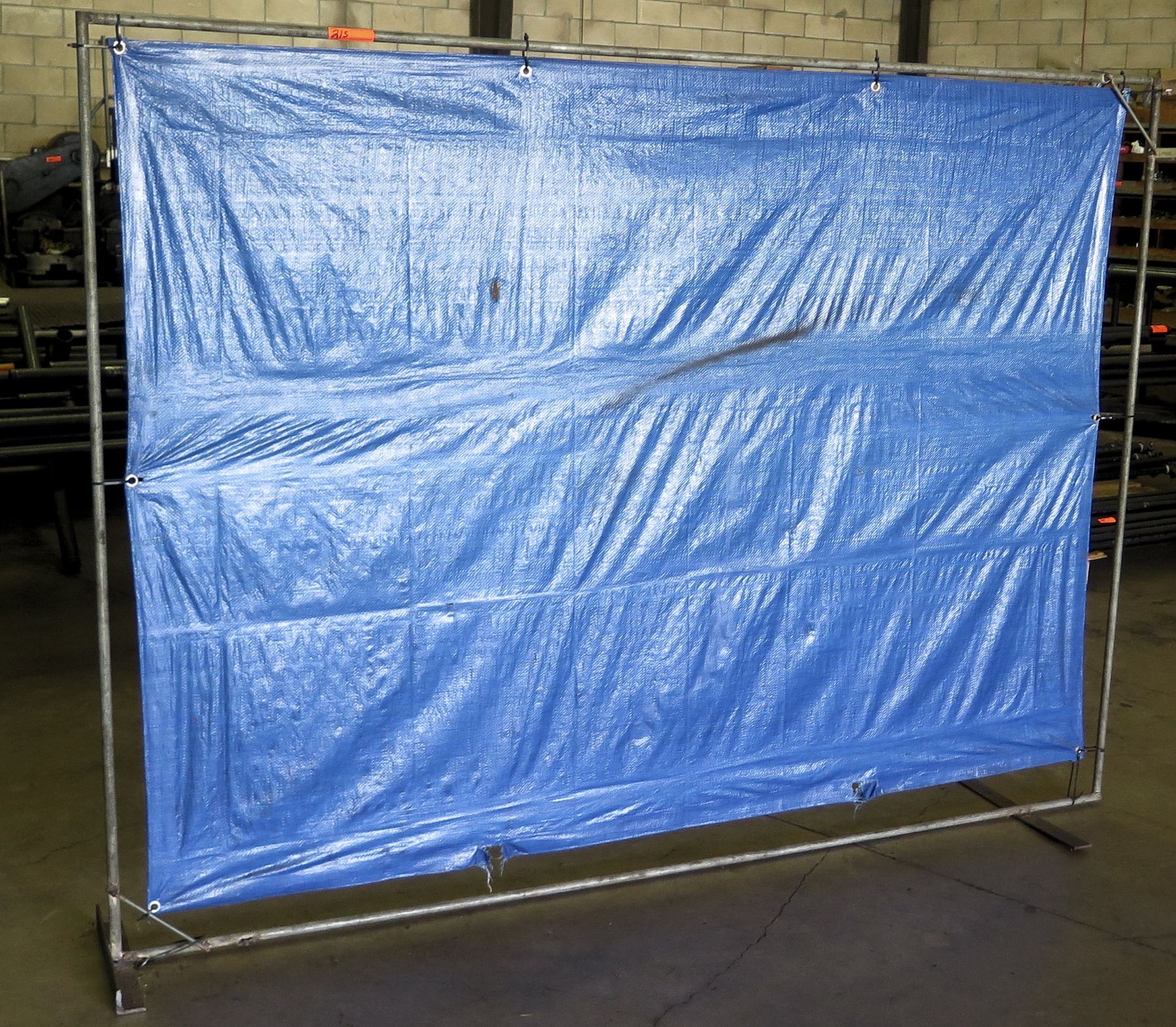 Pipe Rack Frame w/ Stretched Blue Tarp (Temporary Divider) - Oahu Auctions