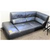 Image 1 : Black Faux Leather Chaise/Loveseat (79"L x 37" Depth, 33" Back Ht