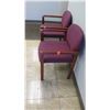 Image 2 : Pair: Purple Wooden Reception Armchairs