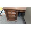 Image 2 : Wooden "L" Shaped Desk with Cabinets & Office Chair (larger desk piece 6' W x 34" D)
