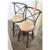Image 1 : Pair: High-Back Metal Frame Bar Chairs (25"from floor to top of seat)
