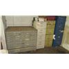 Image 2 : Qty 3 Metal File Cabinets, Blueprint Cabinet, Refrigerator & Metal Desk, 60" x 30"