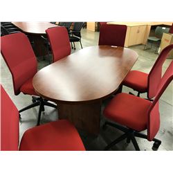 CHERRY 6' RACETRACK BOARDROOM TABLE