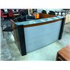 Image 1 : CHERRY 6' X 6' BOW FRONT GLASS TOP RECEPTION DESK