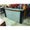 Image 2 : CHERRY 6' X 6' BOW FRONT GLASS TOP RECEPTION DESK
