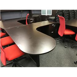 DARK ESPRESSO L-SHAPE EXECUTIVE DESK, RIGHT HAND