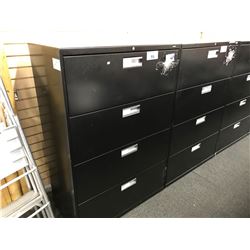 HON BLACK 4 DRAWER LATERAL FILE CABINET