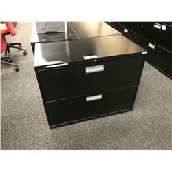 BLACK 2 DRAWER LATERAL FILE CABINET