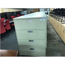 HONE BEIGE 4 DRAWER LATERAL FILE CABINET