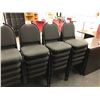 Image 2 : LOT OF 5 BLACK PATTERNED STACKING CHAIRS
