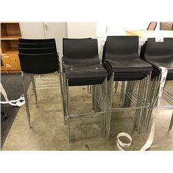 BLACK CHROME FRAMED BAR STOOL