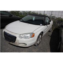 2005 CHRYSLER SEBRING, WHITE, 2DR CONVERTIBLE, GAS, AUTOMATIC, VIN#1C3EL55R35N567156, 117,534 MILES,
