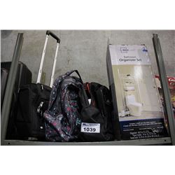 CIAO CARRY-ON BAG, 2 ROOTS BACKPACKS, AND BATHROOM ORGANIZER