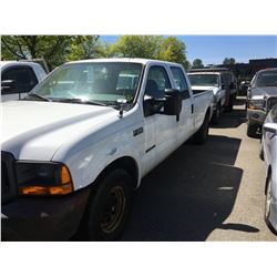 2001 FORD F-350, 4DR PU, WHITE, VIN # 1FTSW30F41EC81589