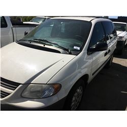 2006 DODGE CARAVAN C/V, 4DR VAN, WHITE, VIN # 1D4GP21R86B552381