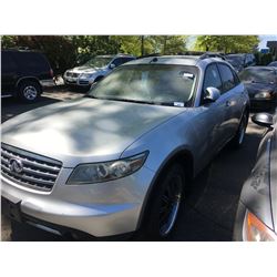 2007 INFINITY FX35, GREY, 4DRSW, GAS, AUTOMATIC, VIN#JNRAS08W67X201832, *TMU, NO KEYS, MUST TOW,