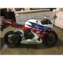 2008 HONDA CBR600 HRC, MOTORCYCLE, WHITE, VIN #JH2PC40658M100222
