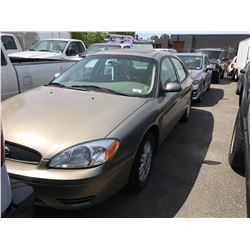 2006 FORD TAURUS, BROWN, 4DRSD, GAS, AUTOMATIC, VIN#1FAFP56U66A111061, 116,852KMS,