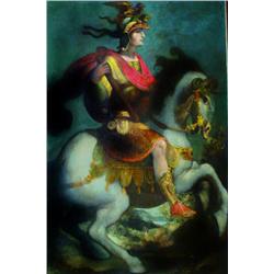 18th  Century Italian School  MARCUS SALVIVS OTHO ON HORSEBACK, Oil on canvas; inscribed OTHO CAES.A