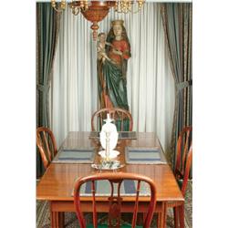 18th Century European Carved Pine Study of The Madonna and Child standing holding Christ in her righ