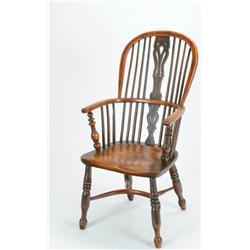 Assembled Set of Eight Windsor Chairs all simularly styled, comprising of two arm chairs and six sid