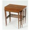 Image 1 : Nest of Three Mahogany Occasional Tables in the 18th Century manner, inlaid medallions and crossband