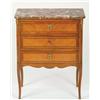 Image 1 : Small Late 19th Century Mahogany Commode fitted three small drawers surmounted by rouge marble top a