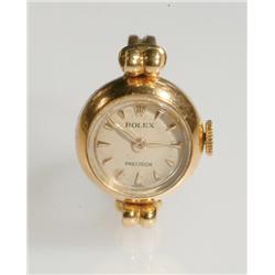 Lady's Rolex Ring Watch circa 1958; reference #39; 17 jewel Precision movement; gold hands and appli