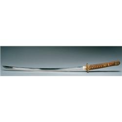 Shinshinto Katana bearing an arsenal stamp to the tang, in mixed metals military mount, l. 33.3"" - 