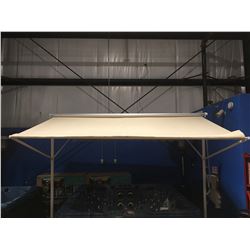 MONARCH ENTERPRISE WHITE FRAME/FAWN POLYESTER RETRACTABLE OUTDOOR AWNING