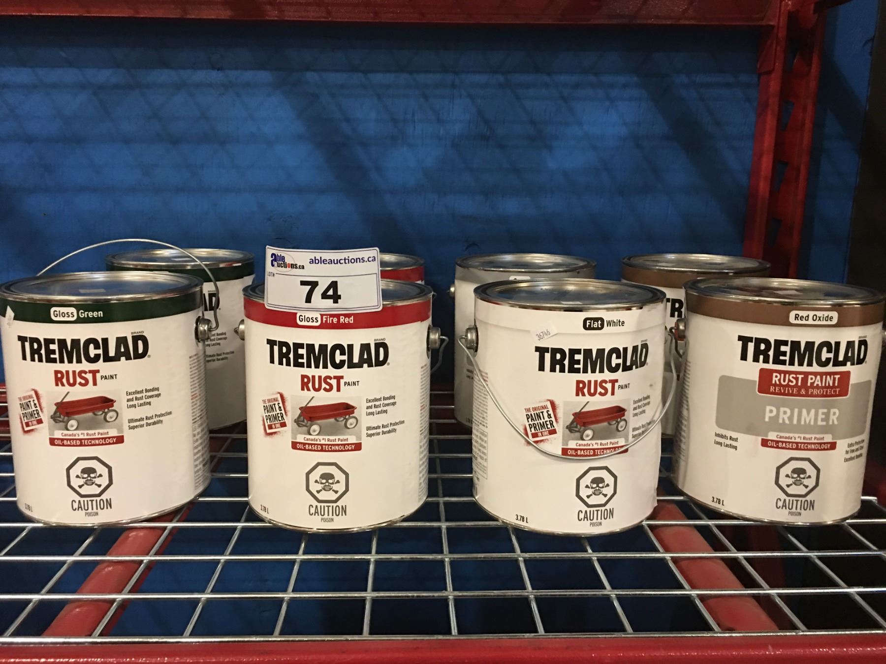 8 GALLONS OF TREMCLAD ASSORTED PAINT